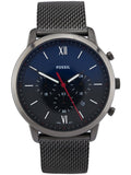  Shop Authentic Fossil Neutra Chronograph Blue Dial Silver Mesh Bracelet Watch for Men - FS5383 - Luxxuri