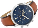  Shop Authentic Fossil Neutra Chronograph Blue Dial Brown Leather Strap Watch for Men - FS5453 - Luxxuri