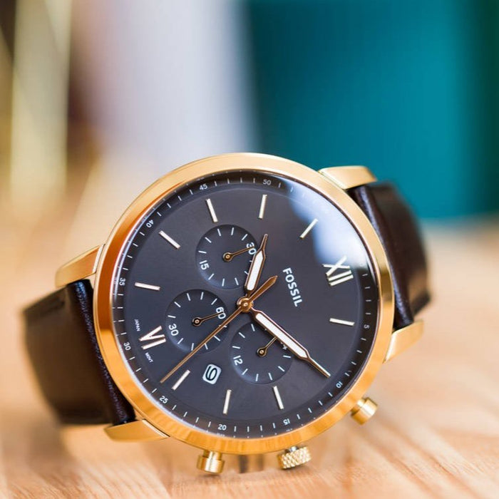  Shop Authentic Fossil Neutra Chronograph Brown Dial Brown Leather Strap Watch for Men - FS5763 - Luxxuri