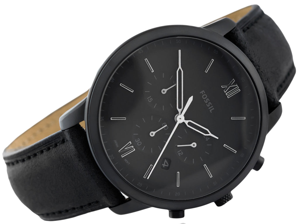  Shop Authentic Fossil Neutra Chronograph Black Dial Black Leather Strap Watch for Men - FS5503 - Luxxuri