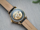  Shop Authentic Fossil Townsman Automatic Skeleton Black Dial Black Leather Strap Watch for Men - ME3210 - Luxxuri