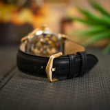  Shop Authentic Fossil Townsman Automatic Skeleton Black Dial Black Leather Strap Watch for Men - ME3210 - Luxxuri