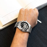  Shop Authentic Guess Continental Quartz Black Dial Silver Mesh Strap Watch For Men - GW0582G1 - Luxxuri