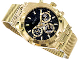  Shop Authentic Guess Continental Chronograph Black Dial Gold Mesh Strap Watch For Men - GW0582G2 - Luxxuri