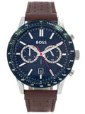  Shop Authentic Hugo Boss Allure Blue Dial Brown Leather Strap Watch for Men - 1513921 - Luxxuri