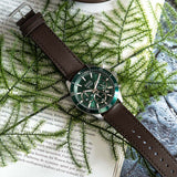  Shop Authentic Hugo Boss Troper Chronograph Green Dial Brown Leather Strap Watch For Men - 1514098 - Luxxuri