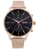  Shop Authentic Hugo Boss Associate Black Dial Rose Gold Mesh Bracelet Watch for Men - 1513806 - Luxxuri