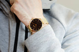  Shop Authentic Hugo Boss Horizon Quartz Black Dial Gold Mesh Bracelet Watch For Men - HB1513735 - Luxxuri