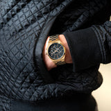  Shop Authentic Michael Kors Lennox Chronograph Black Dial Rose Gold Steel Strap Watch For Men - MK9119 - Luxxuri