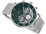  Shop Authentic Tommy Hilfiger Legend Chronograph Green Dial Silver Mesh Bracelet Watch For Men - 1710567 - Luxxuri