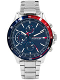  Shop Authentic Tommy Hilfiger Bank Chronograph Blue Dial Silver Steel Strap Watch for Men - 1791718 - Luxxuri