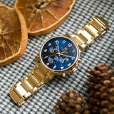  Shop Authentic Tommy Hilfiger Daniel Chronograph Blue Dial Gold Steel Strap Watch for Men - 1710384 - Luxxuri