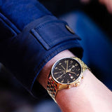  Shop Authentic Tommy Hilfiger West Chronograph Quartz Black Dial Gold Steel Strap Watch For Men - 1791708 - Luxxuri