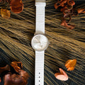  Shop Authentic Calvin Klein Accent Silver Dial White Leather Strap Watch for Women - K2Y231K6 - Luxxuri
