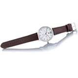  Shop Authentic Tommy Hilfiger Damon Quartz White Dial Brown Leather Strap Watch for Men - 1791418 - Luxxuri