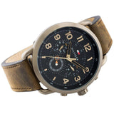 Shop Authentic Tommy Hilfiger Briggs Chronograph Black Dial Brown Leather Strap Watch for Men - 1791425 - Luxxuri