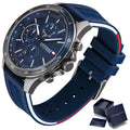  Shop Authentic Tommy Hilfiger Bank Blue Dial Blue Rubber Strap Watch for Men - 1791721 - Luxxuri