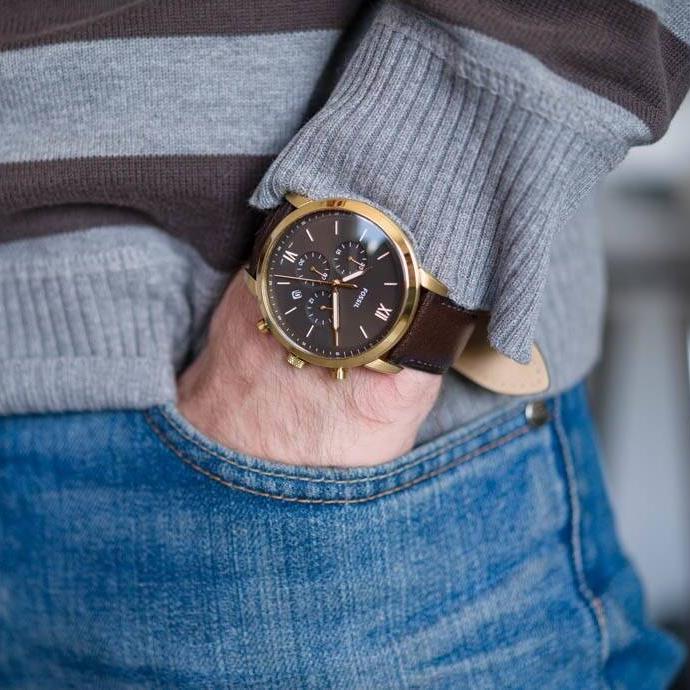  Shop Authentic Fossil Neutra Chronograph Brown Dial Brown Leather Strap Watch for Men - FS5763 - Luxxuri
