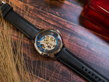  Shop Authentic Fossil Townsman Automatic Skeleton Blue Dial Black Leather Strap Watch for Men - ME3200 - Luxxuri