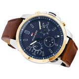 Shop Authentic Tommy Hilfiger Decker Blue Dial Brown Leather Strap Watch for Men - 1791561 - Luxxuri