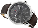  Shop Authentic Tommy Hilfiger Decker Grey Dial Brown Leather Strap Watch for Men - 1791562 - Luxxuri