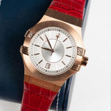  Shop Authentic Maserati Potenza Silver Dial Red Leather Strap Watch For Women - R8851108501 - Luxxuri