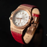  Shop Authentic Maserati Potenza Silver Dial Red Leather Strap Watch For Women - R8851108501 - Luxxuri
