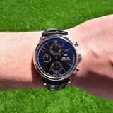  Shop Authentic IWC Portofino Chronograph Black Dial Black Leather Strap Watch for Men - IW391029 - Luxxuri