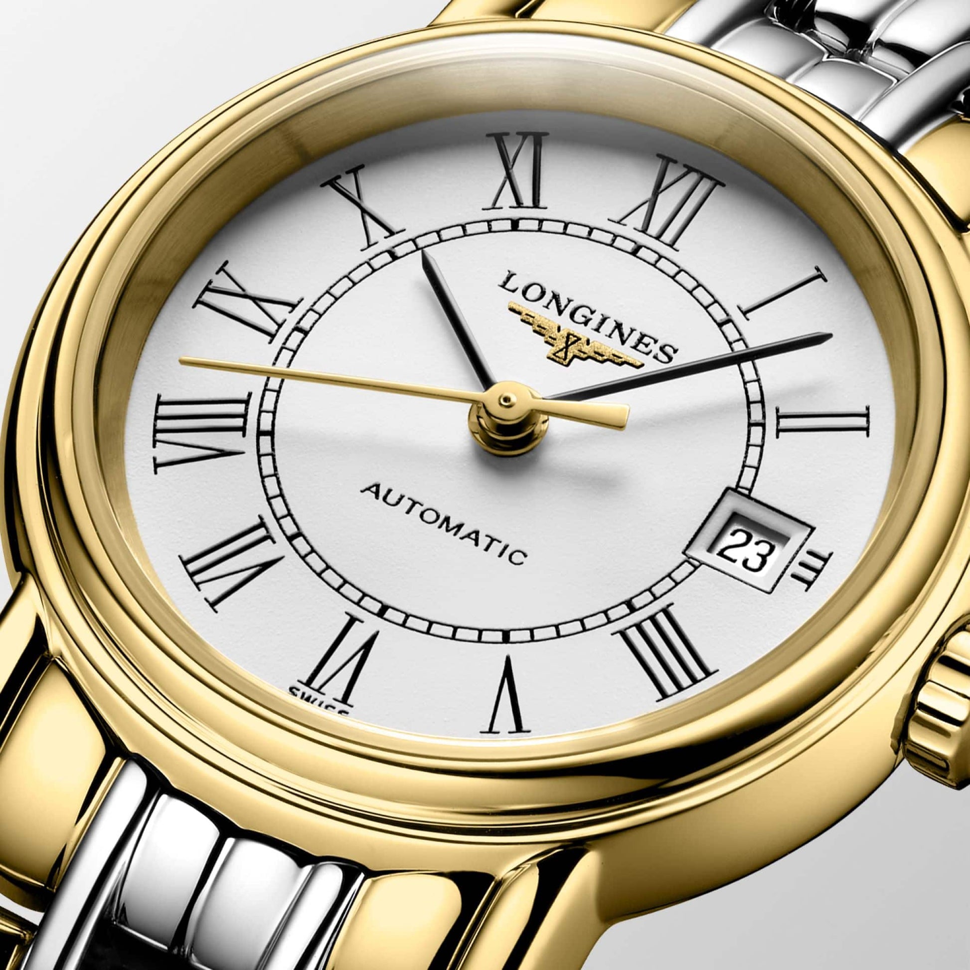  Shop Authentic Longines Presence 25.5mm Automatic White Dial Two Tone Steel Strap Watch for Women - L4.321.2.11.7 - Luxxuri
