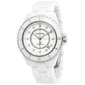  Shop Authentic Chanel J12 Diamonds Quartz Ceramic White Dial White Steel Strap Watch for Women - J12 H2422 - Luxxuri