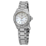  Shop Authentic Tag Heuer Aquaracer Diamonds Mother of Pearl White Dial Silver Steel Strap Watch for Women - WBD1413.BA0741 - Luxxuri
