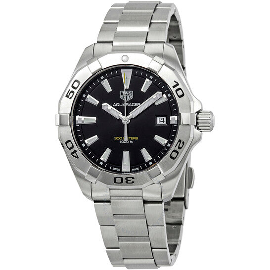  Shop Authentic Tag Heuer Aquaracer Black Dial Silver Steel Strap Watch for Men - WBD1110.BA0928 - Luxxuri
