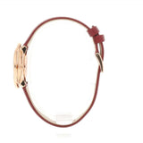  Shop Authentic Swarovski Crystal Flower Red Dial Red Leather Strap Watch for Women - 5552780 - Luxxuri