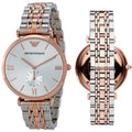  Shop Authentic Emporio Armani Retro Silver Dial Two Tone Steel Strap Watch For Men - AR1677 - Luxxuri