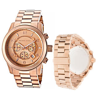  Shop Authentic Michael Kors Runway Chronograph Rose Gold Dial Rose Gold Steel Strap Watch for Men - MK8096 - Luxxuri