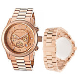  Shop Authentic Michael Kors Runway Chronograph Rose Gold Dial Rose Gold Steel Strap Watch for Men - MK8096 - Luxxuri