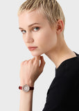  Shop Authentic Emporio Armani Two-Hand Analog White Dial Red Leather Strap Watch For Women - AR11532 - Luxxuri