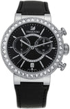  Shop Authentic Swarovski Citra Sphere Chronograph Black Dial Black Leather Strap Watch for Women - 5027131 - Luxxuri