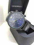  Shop Authentic Emporio Armani Luigi Analog Blue Dial Black Leather Strap Watch For Men - AR11351 - Luxxuri