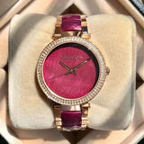  Shop Authentic Michael Kors Parker Maroon Dial Two Tone Steel Strap Watch for Women - MK6412 - Luxxuri