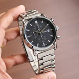  Shop Authentic Fossil The Commuter Black Dial Silver Steel Strap Watch for Men - FS5399 - Luxxuri