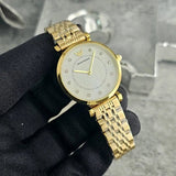 Shop Authentic Emporio Armani Dress Analog Mother of Pearl Dial Gold Steel Strap Watch For Women - AR11007 - Luxxuri