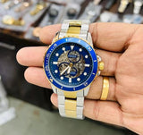  Shop Authentic Fossil FB-01 Automatic Skeleton Blue Dial Two Tone Steel Strap Watch for Men - ME3191 - Luxxuri