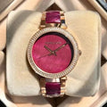  Shop Authentic Michael Kors Parker Pink Mother of Pearl Dial Two Tone Steel Strap Watch for Women - MK6490 - Luxxuri