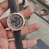  Shop Authentic Fossil Suitor Mechanical Grey Dial Grey Leather Strap Watch for Women - BQ3265 - Luxxuri