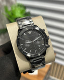  Shop Authentic Emporio Armani Mario Chronograph Black Dial Black Steel Strap Watch For Men - AR11242 - Luxxuri