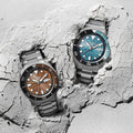 Seiko 5 Sports SKX Skeleton Green Dial Silver Steel Strap Watch For Men - SRPJ45K1