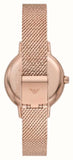  Shop Authentic Emporio Armani Gianni T Bar Silver Dial Rose Gold Mesh Bracelet Watch For Women - AR1956 - Luxxuri
