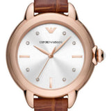  Shop Authentic Emporio Armani Mia Quartz Silver Dial Brown Leather Strap Watch For Women - AR11525 - Luxxuri