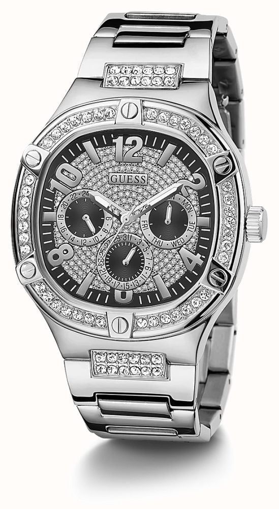  Shop Authentic Guess Duke Glitz Black Dial Silver Steel Strap Watch For Men - GW0576G1 - Luxxuri